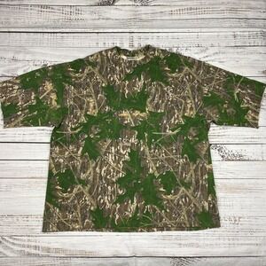 Jerzees Outdoors Mossy Oak Shadow leaf Camo Button Up Shirt Mens Size 3X XXXL